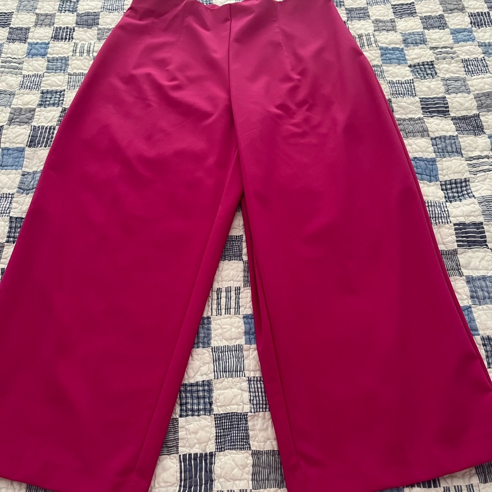 Hot Pink Nicole Miller Wide Leg Crop Pants